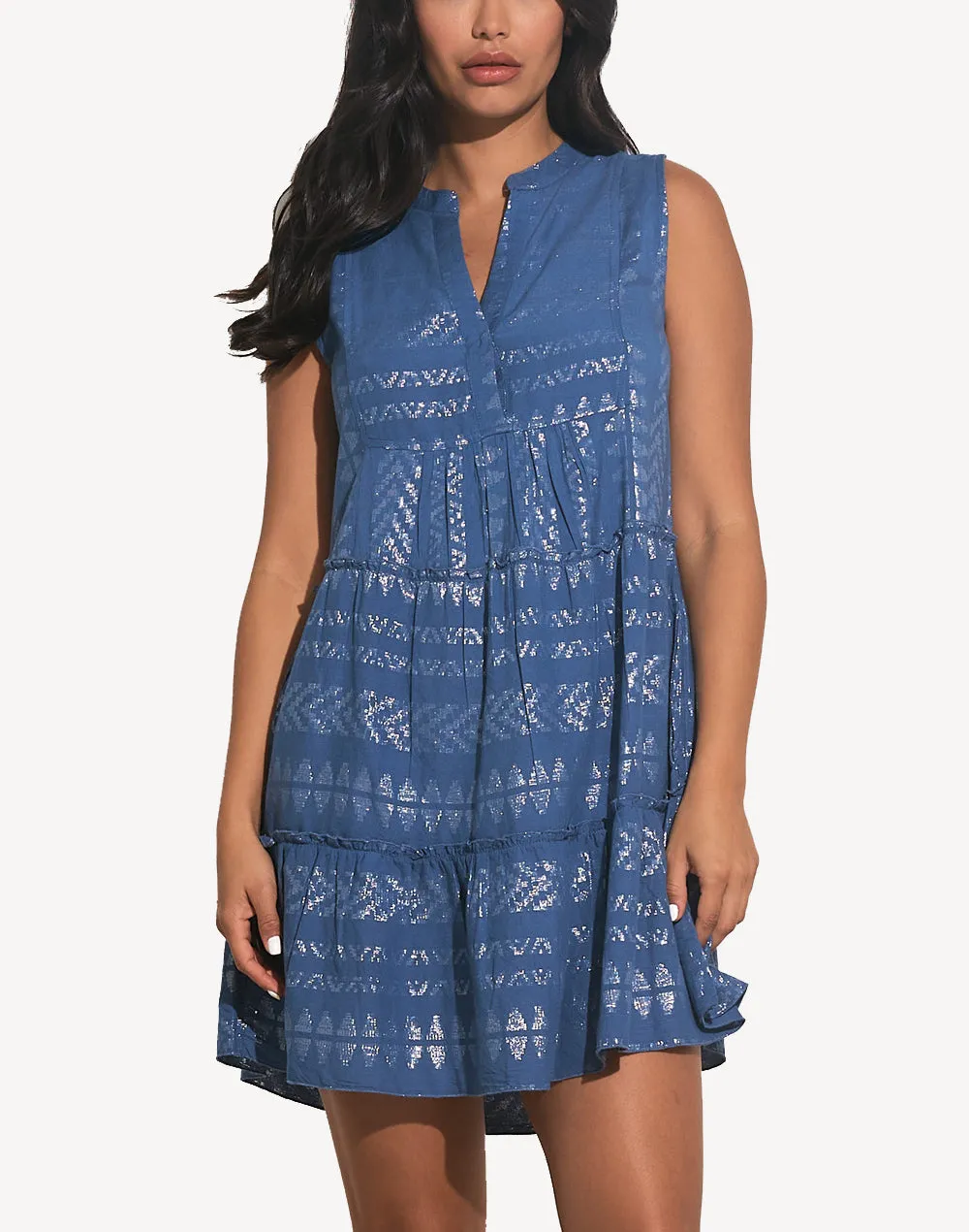 Aztec A Line Sleeveless Short Dress