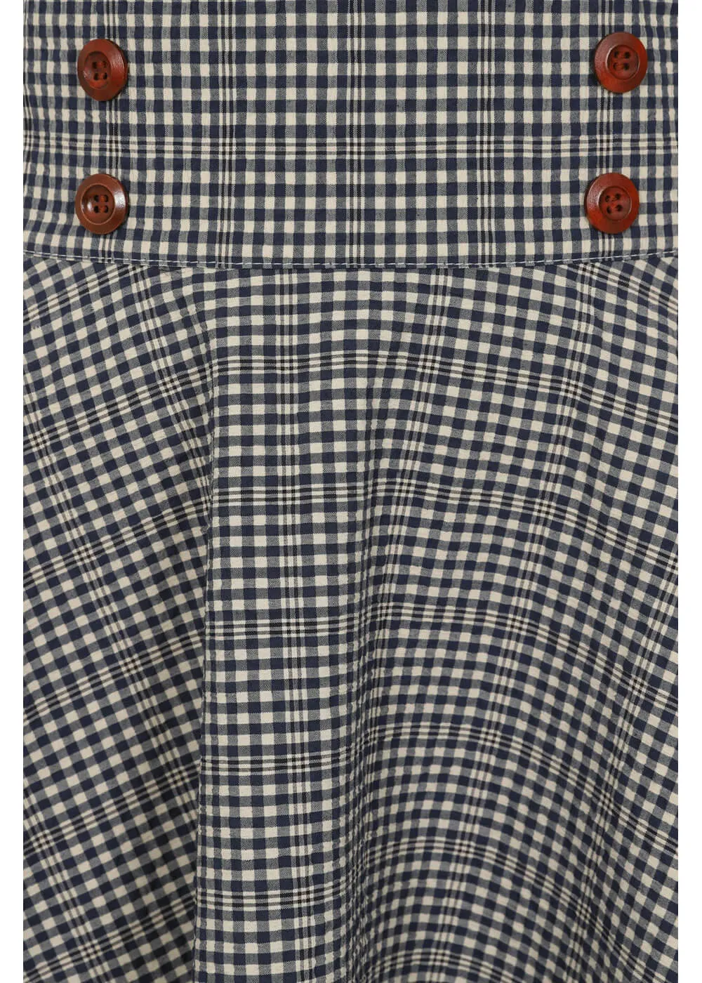 Banned Moana Check 40's Swing Skirt Blue