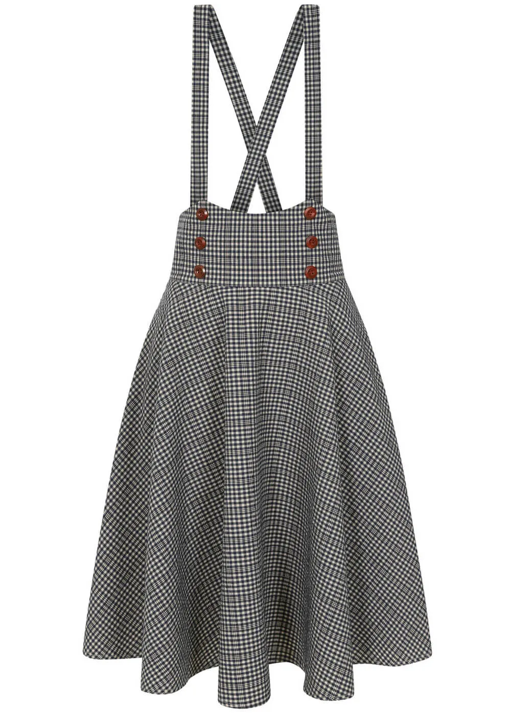 Banned Moana Check 40's Swing Skirt Blue