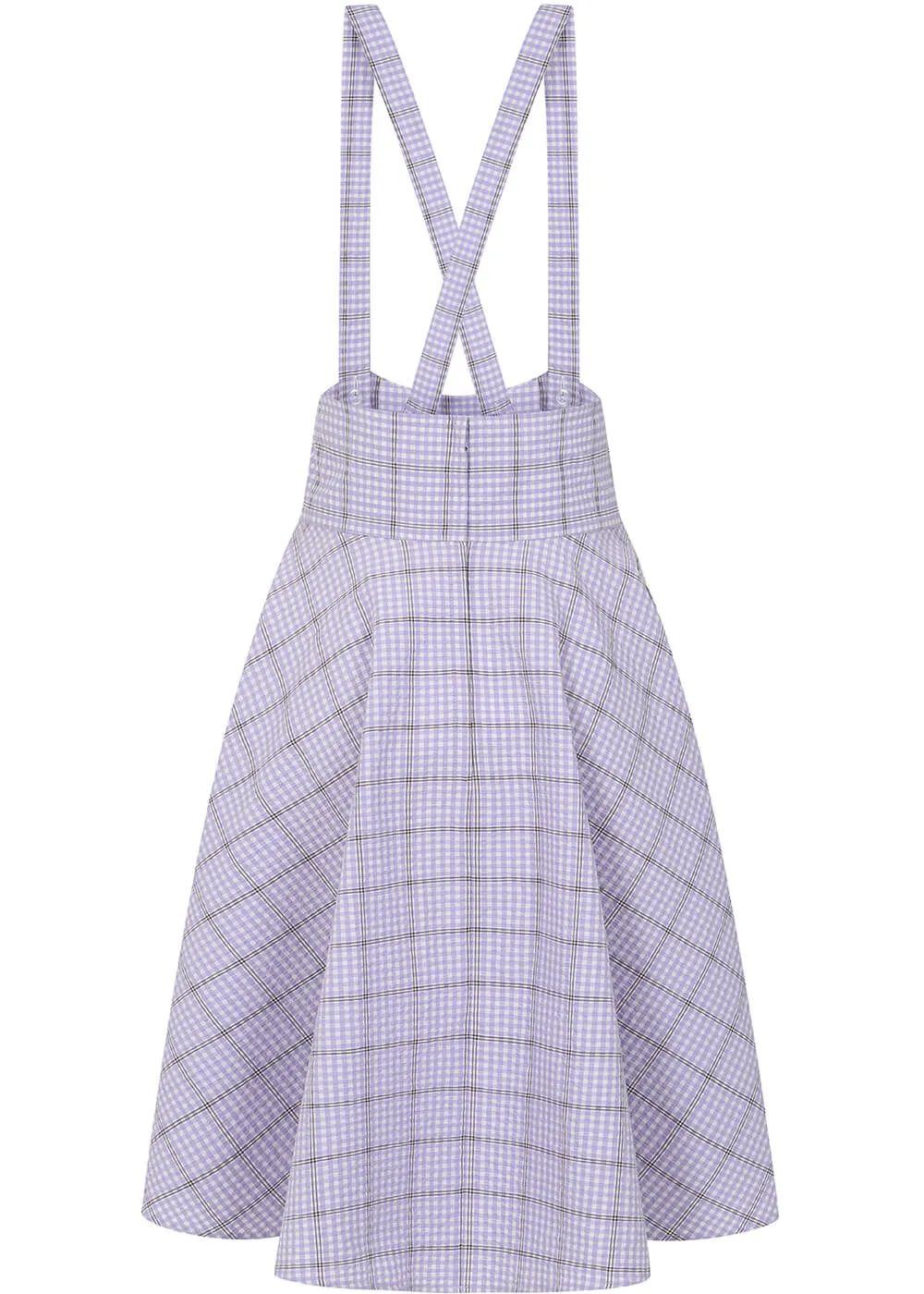 Banned Moana Check 40's Swing Skirt Lilac