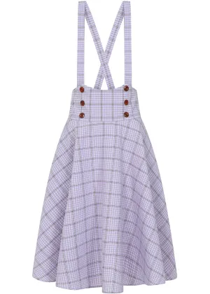 Banned Moana Check 40's Swing Skirt Lilac