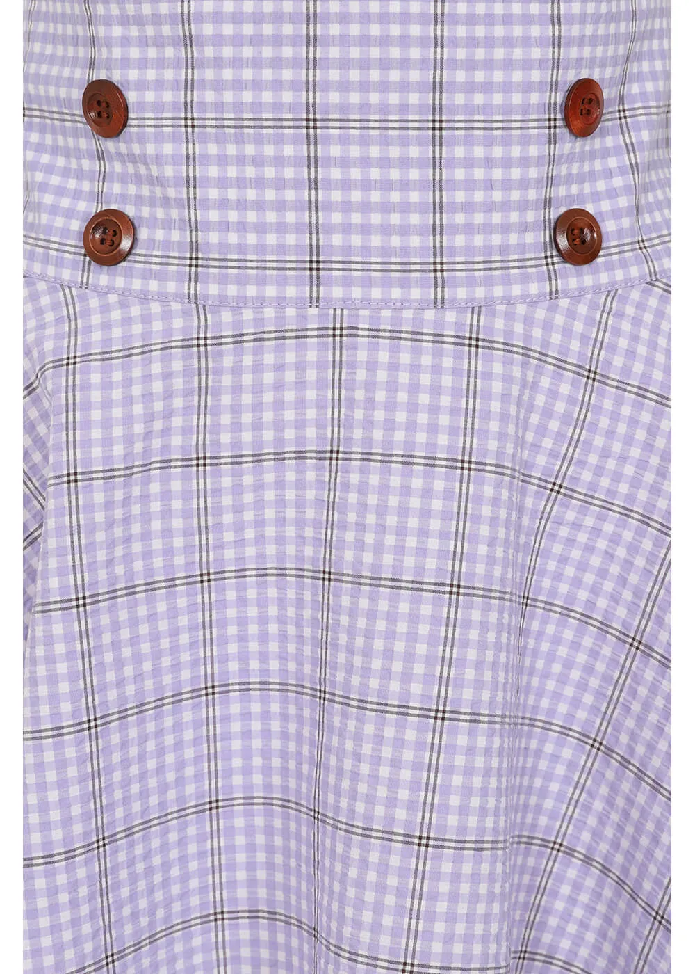 Banned Moana Check 40's Swing Skirt Lilac