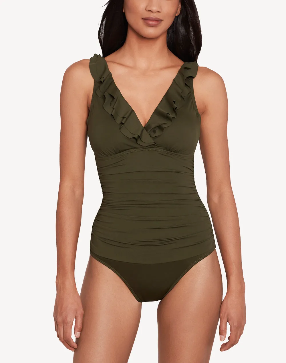 Beach Club Solids Ruffle Underwire One Piece