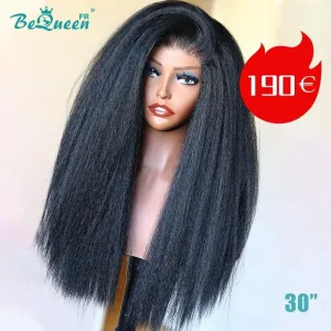 Bequeen "Iwa" Prix Déstockage Perruque Longue Kinky Straight avec Lace Closure 4X4 30 pouces