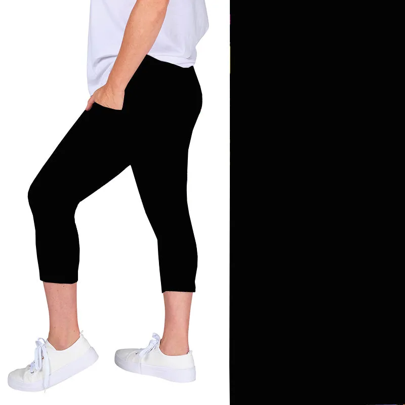 Black Deluxe Pocket Capri