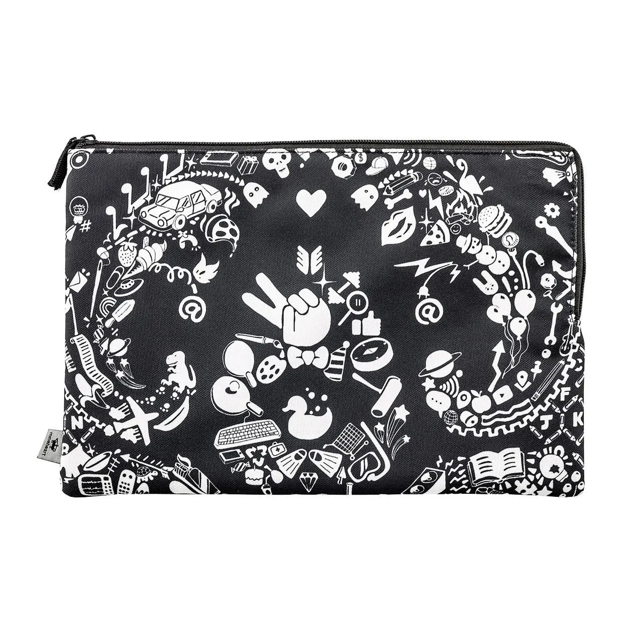 Black New World Damask Clutch