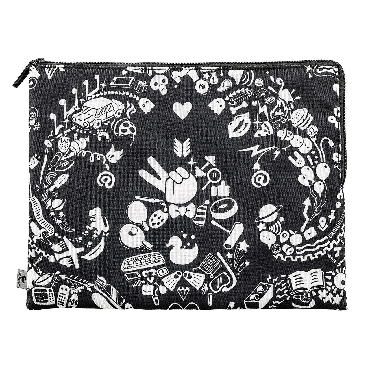 Black New World Damask Clutch