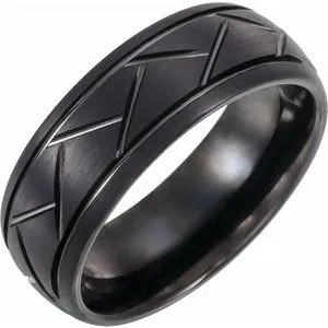 Black PVD Tungsten 8 mm Band Size 9