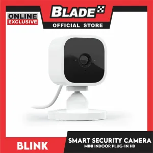 Blink Mini Indoor Plug-in-HD Smart Security Camera Works with Alexa- 1080 HD Video, Night Vision, Motion Detection & Two-way Audio