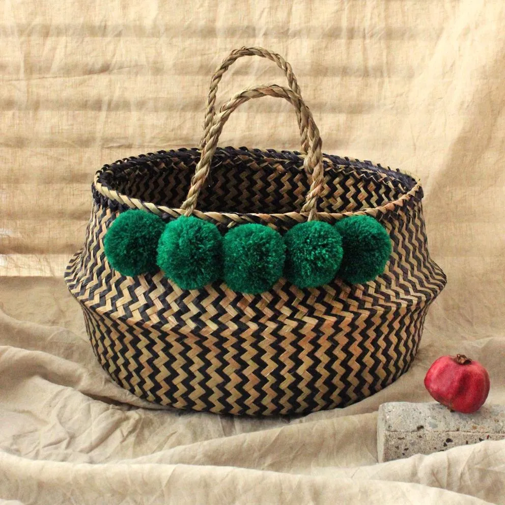 Borneo Extra Wide Zig-zag Belly basket - with