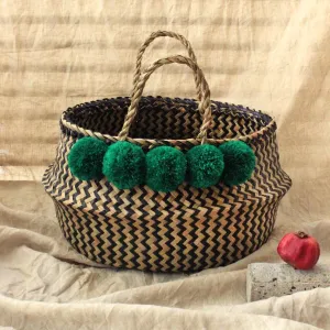 Borneo Extra Wide Zig-zag Belly basket - with