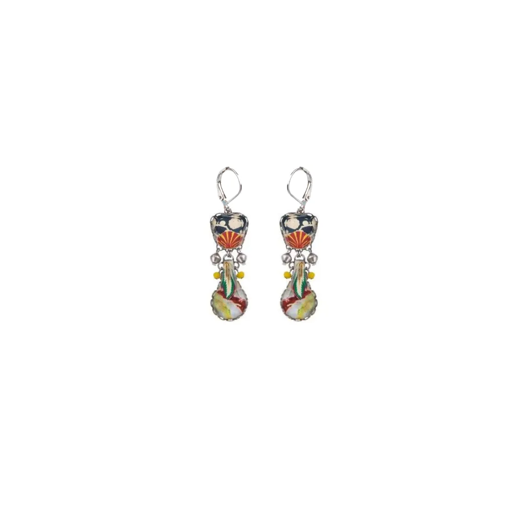 Bright Sunset Medium Lever Earrings
