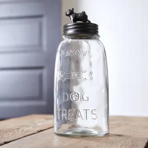 Bulldog-Themed Mason Jar for Dog Treats
