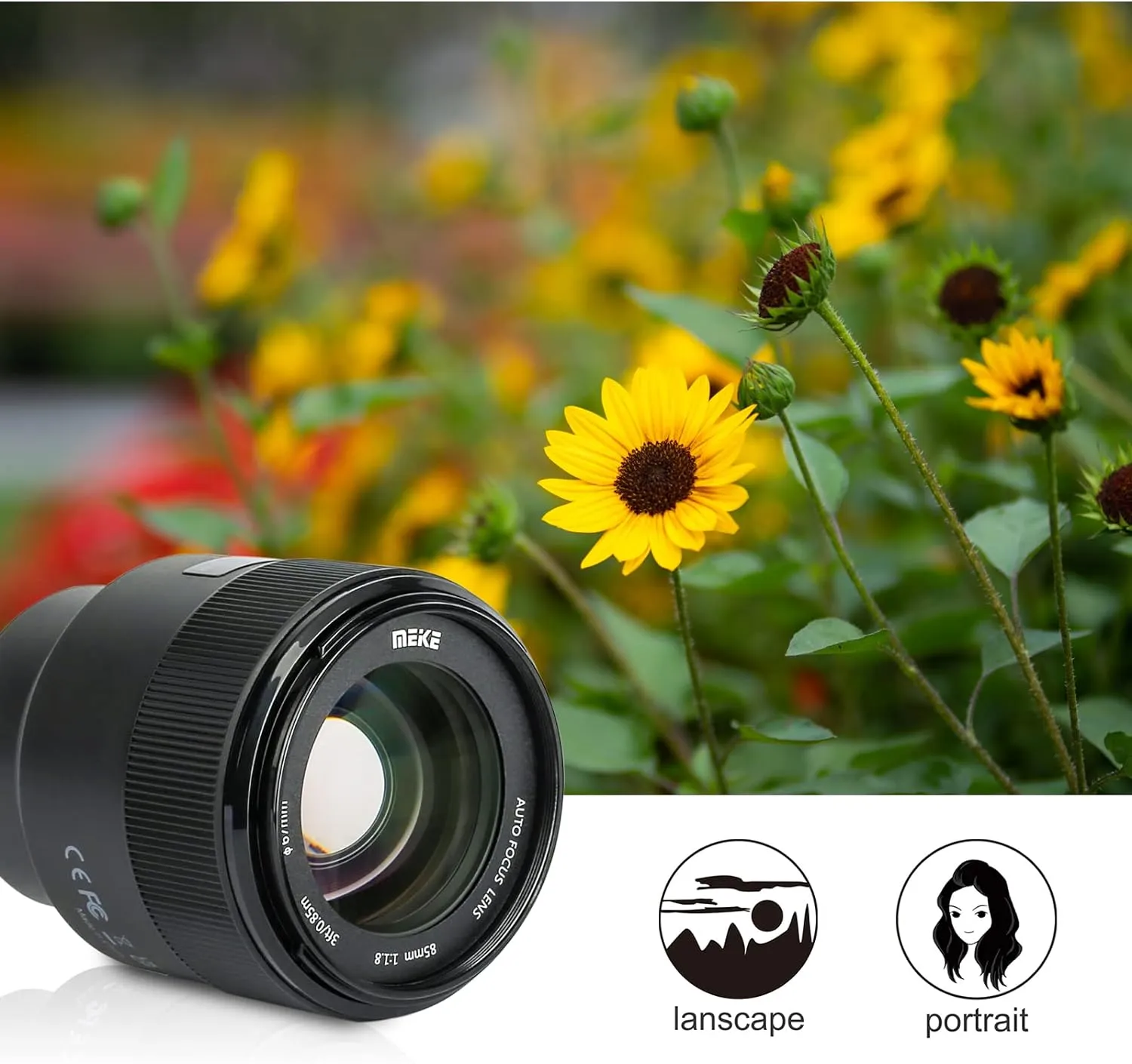 Camera Lens Large Aperture Auto Focus Medium Telephoto Fixed Prime Portrait Lens for Sony E Mount Mirrorless Cameras