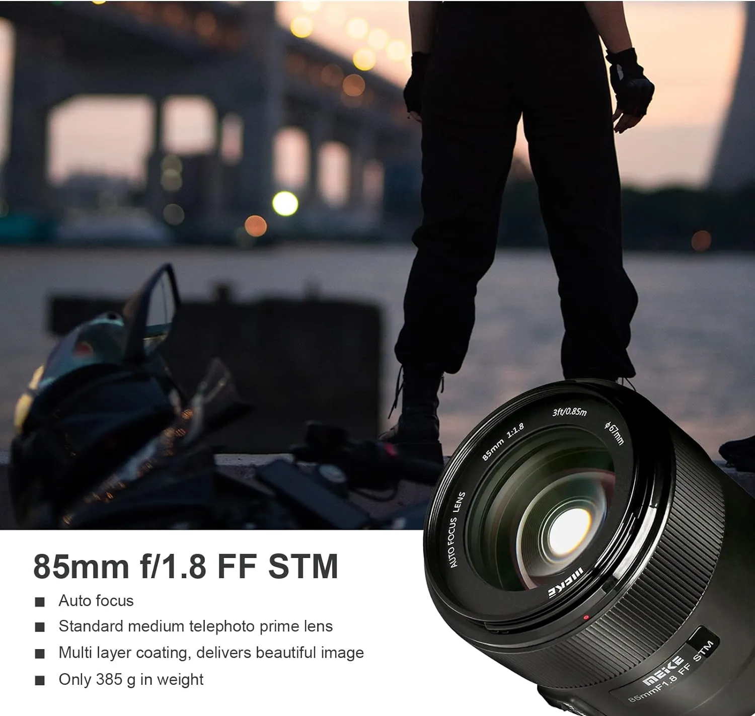 Camera Lens Large Aperture Auto Focus Medium Telephoto Fixed Prime Portrait Lens for Sony E Mount Mirrorless Cameras
