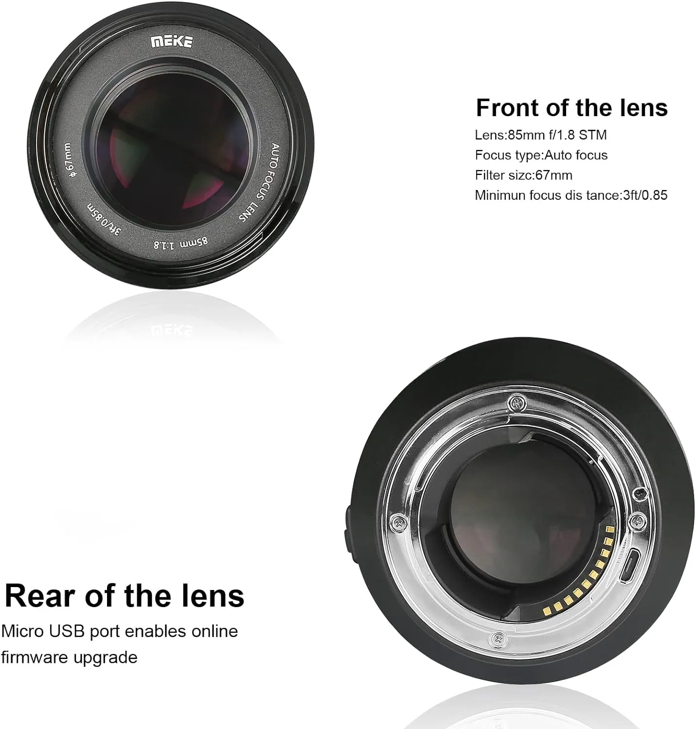 Camera Lens Large Aperture Auto Focus Medium Telephoto Fixed Prime Portrait Lens for Sony E Mount Mirrorless Cameras