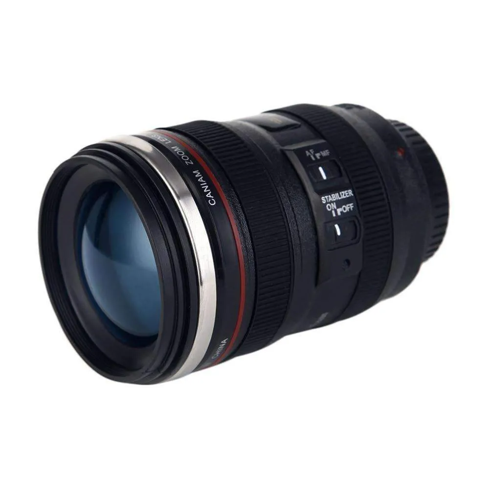 Camera Lens Shape Cup Coffee Tea Travel Mug Stainless Steel