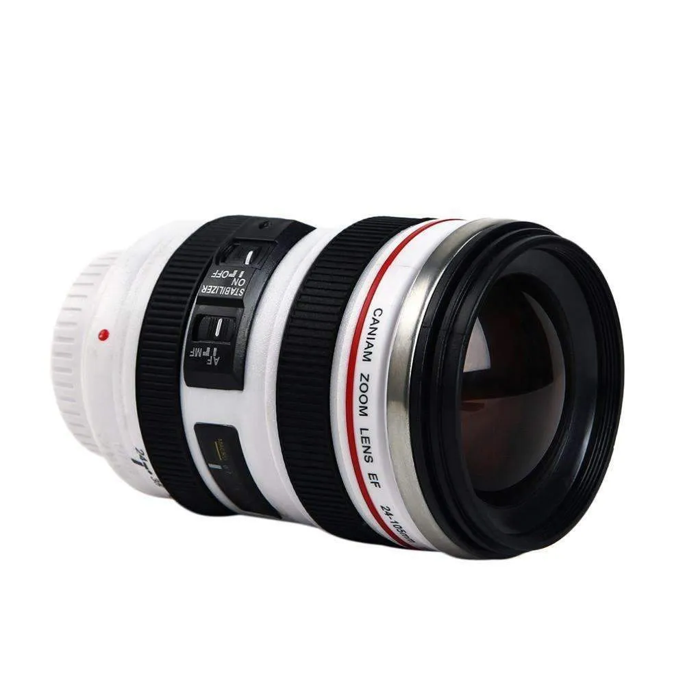 Camera Lens Shape Cup Coffee Tea Travel Mug Stainless Steel