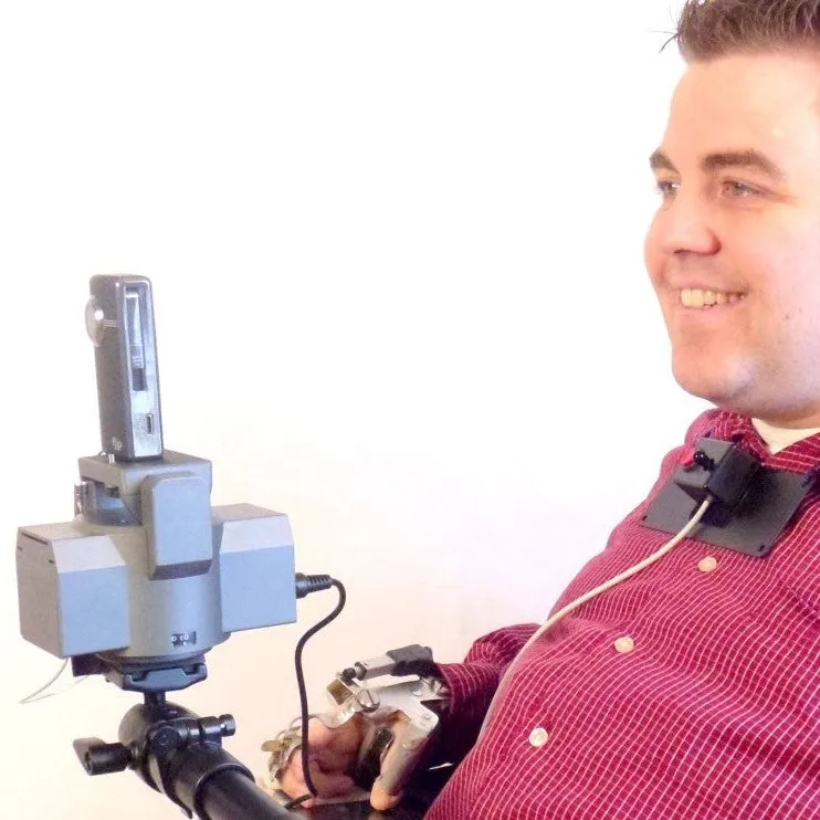 Camera Motorized Pan & Tilt Tripod Head   choice of Adaptive Hand, Finger, or Chin Joystick Controls