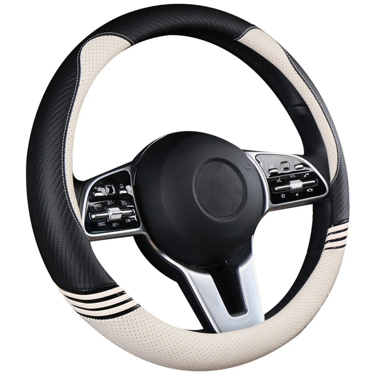 Car Steering Wheel Cover 2024 Update Version, Custom Fit For Your Cars, Premium Leather Car Steering Wheel Cover with Logo, Car Accessories