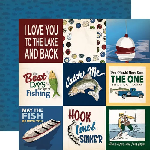 Carta Bella - Gone Fishing - 12x12 Single Sheet / 4x4 Journaling Cards