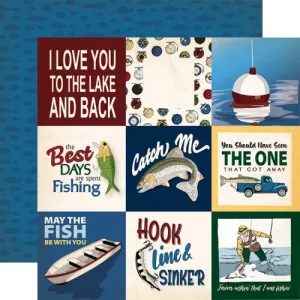 Carta Bella - Gone Fishing - 12x12 Single Sheet / 4x4 Journaling Cards
