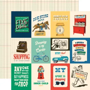 Carta Bella - Mercantile - 12x12 Single Sheets - 3x4 Journaling Cards