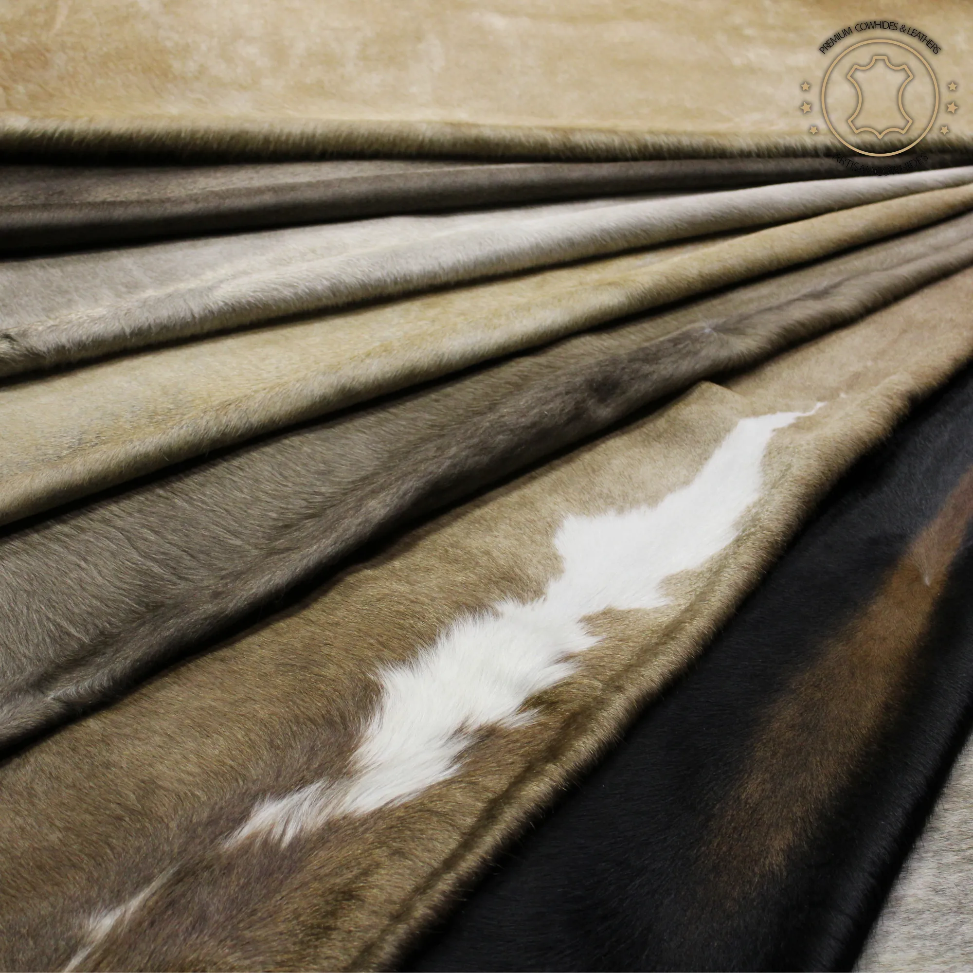 Champagne Cowhide Rug - Size: 7 x 7 Ft - Premium Cowhide Rug