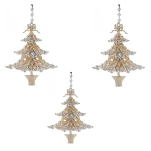 CHAMPAGNE   PLATINUM TREE (Set/1) OR (Set/3 )MAGNETIC CHANDELIER ORNAMENT