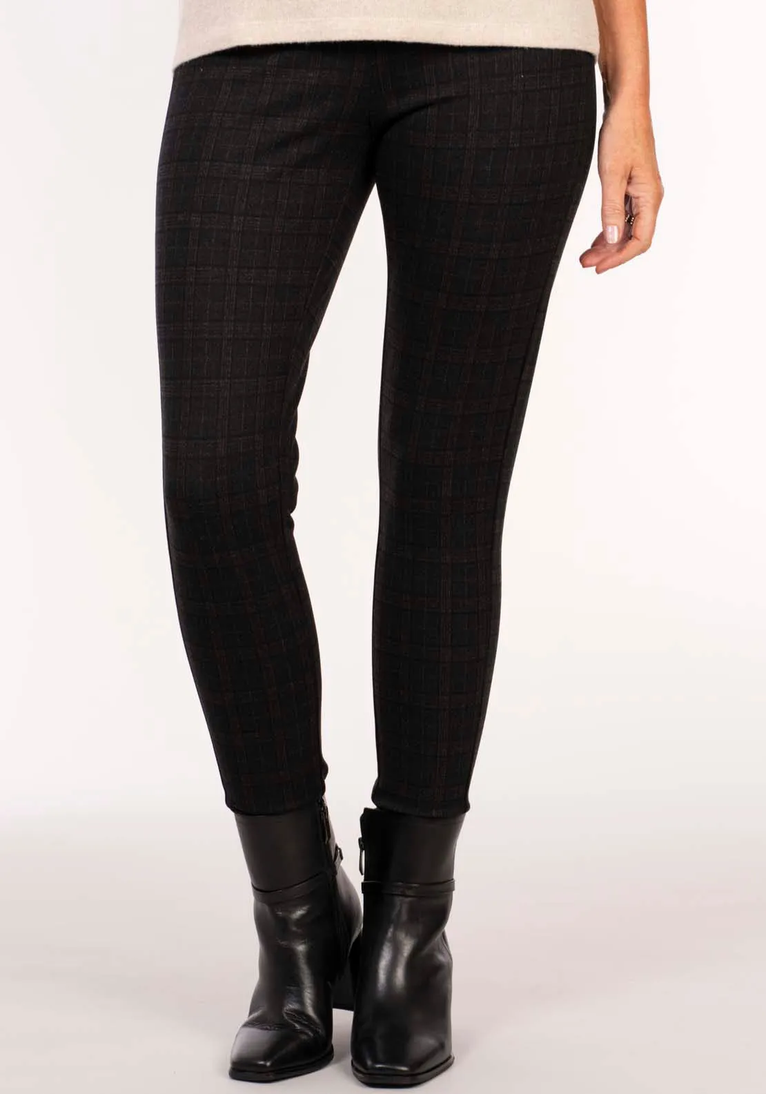 Check Ponte Pant - Red