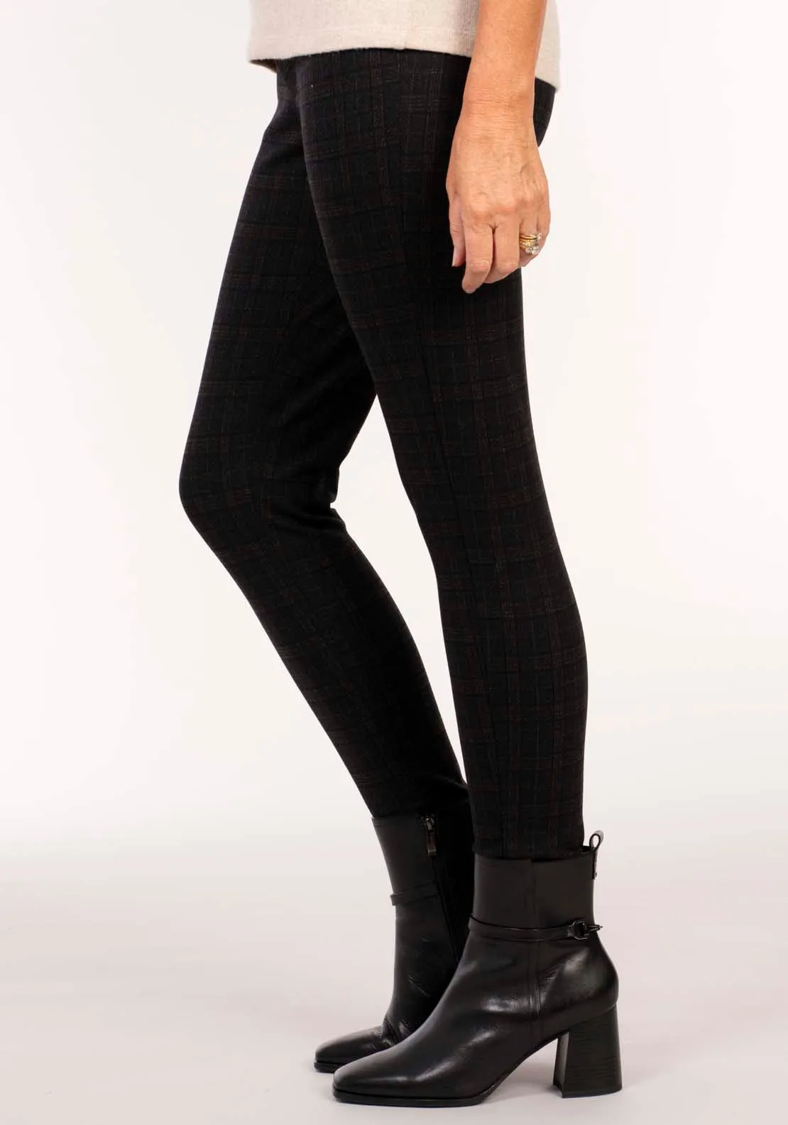 Check Ponte Pant - Red