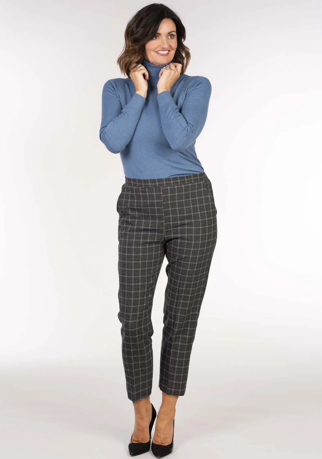 Check Pv Bk Elst Pant - Check