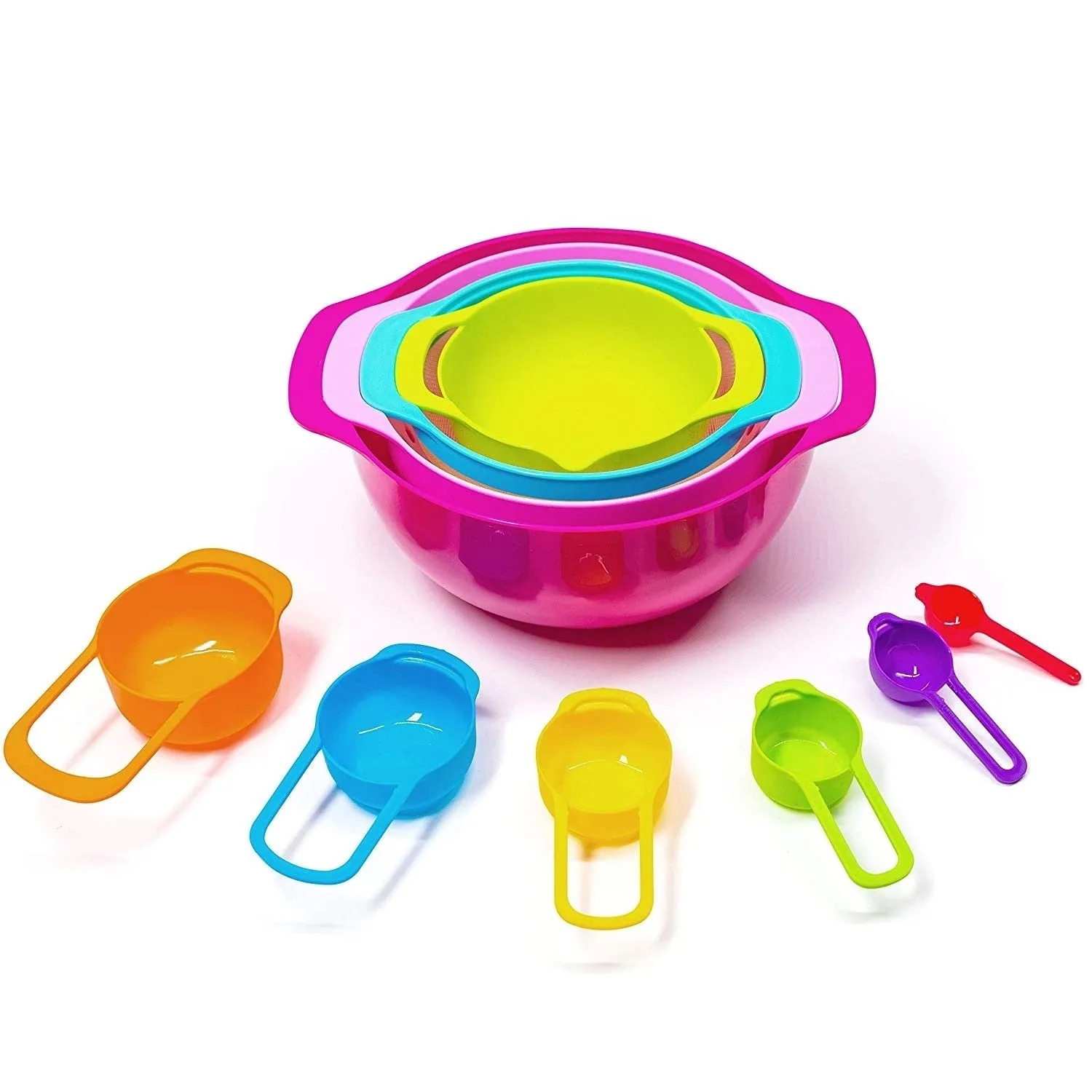Cheer Collection 15 Piece Nested Bowl and Measuring Utensil Set - N/A