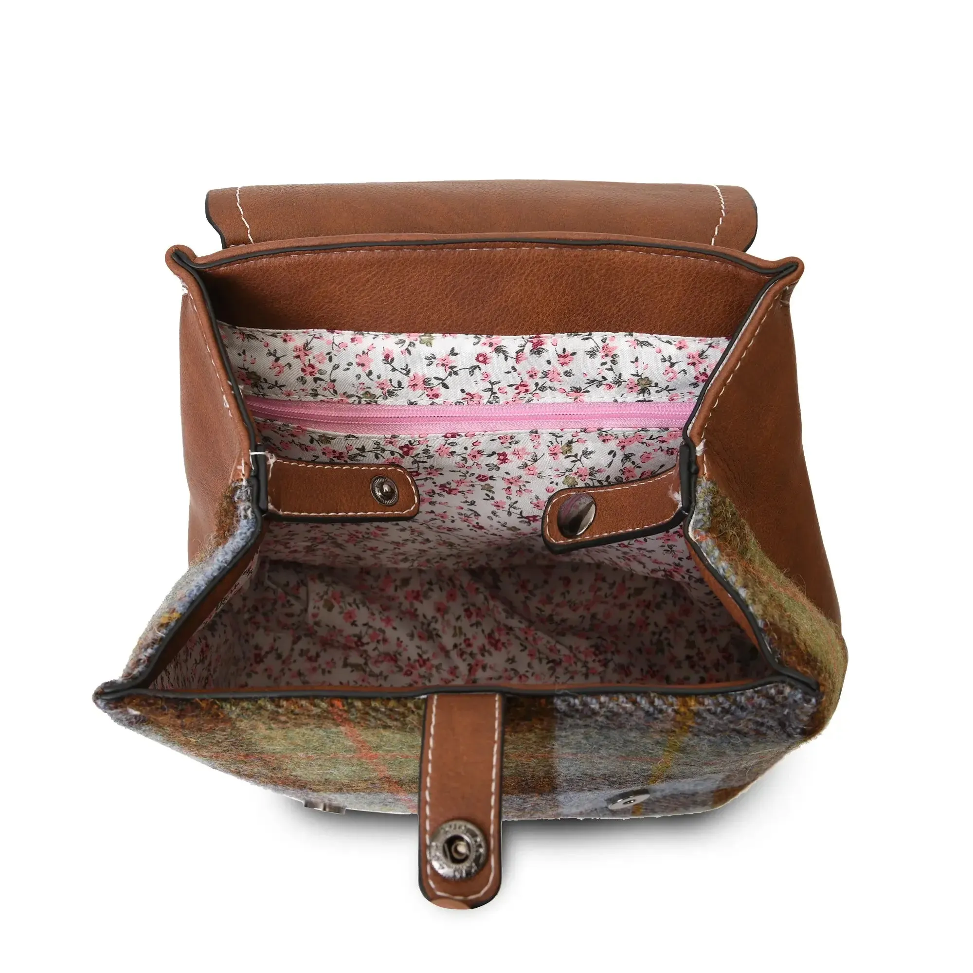 Chestnut & Blue Tartan Jura Backpack with Harris Tweed®