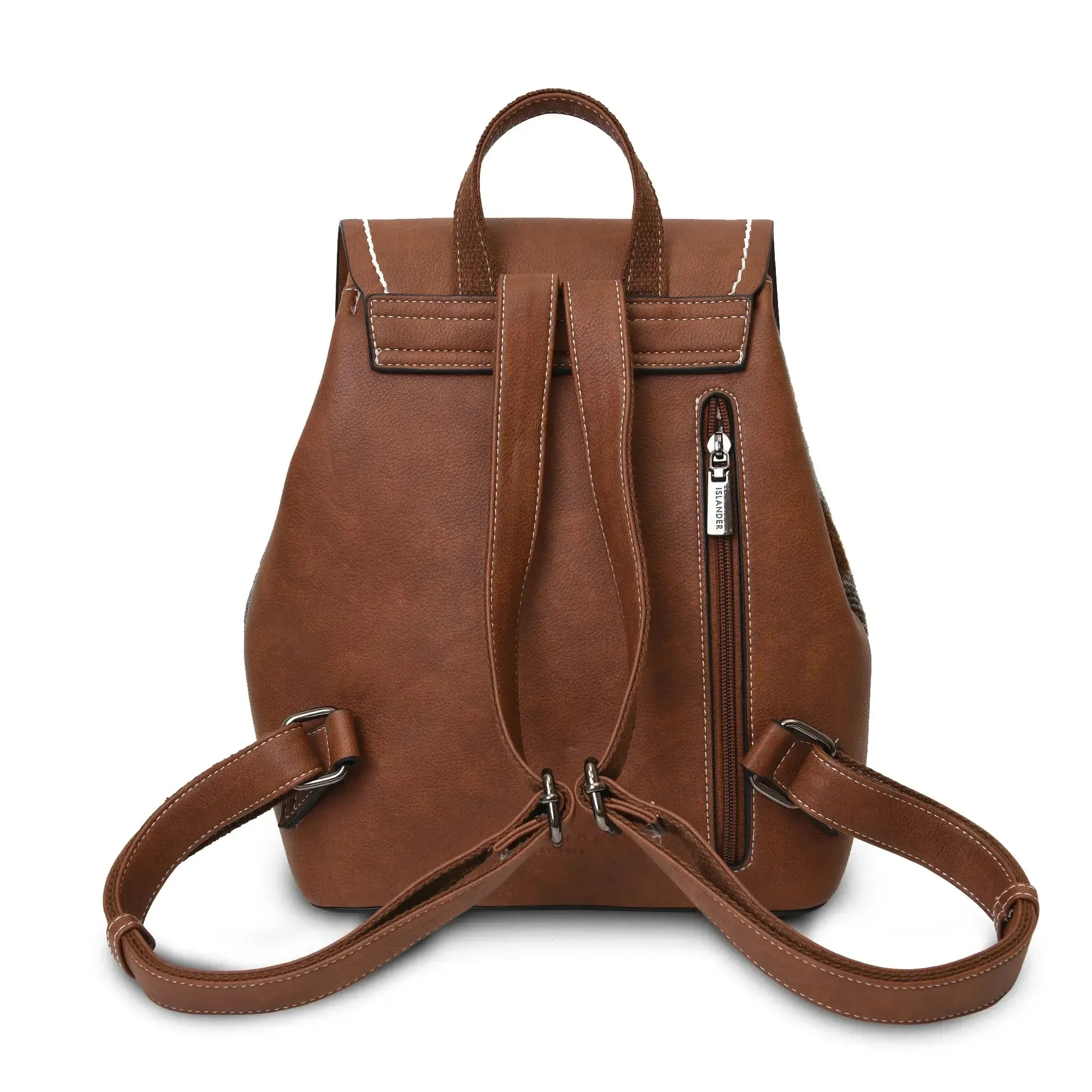 Chestnut & Blue Tartan Jura Backpack with Harris Tweed®