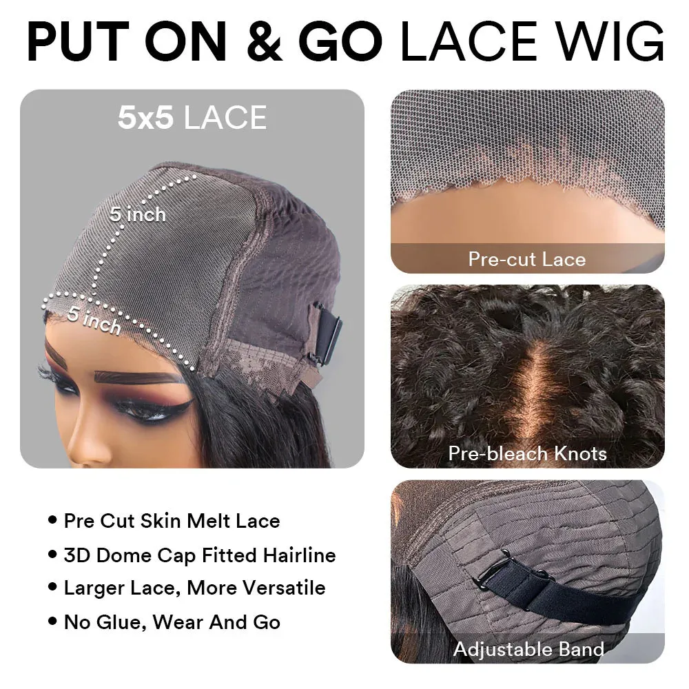 Classy Light Brown Body Wave 5x5 Lace Closure Wig