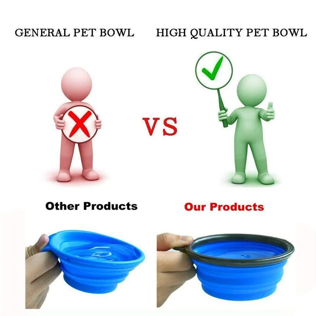 Collapsible Travel Dog Bowls - 3 Pack Set