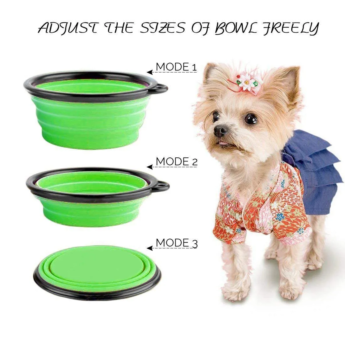 Collapsible Travel Dog Bowls - 3 Pack Set