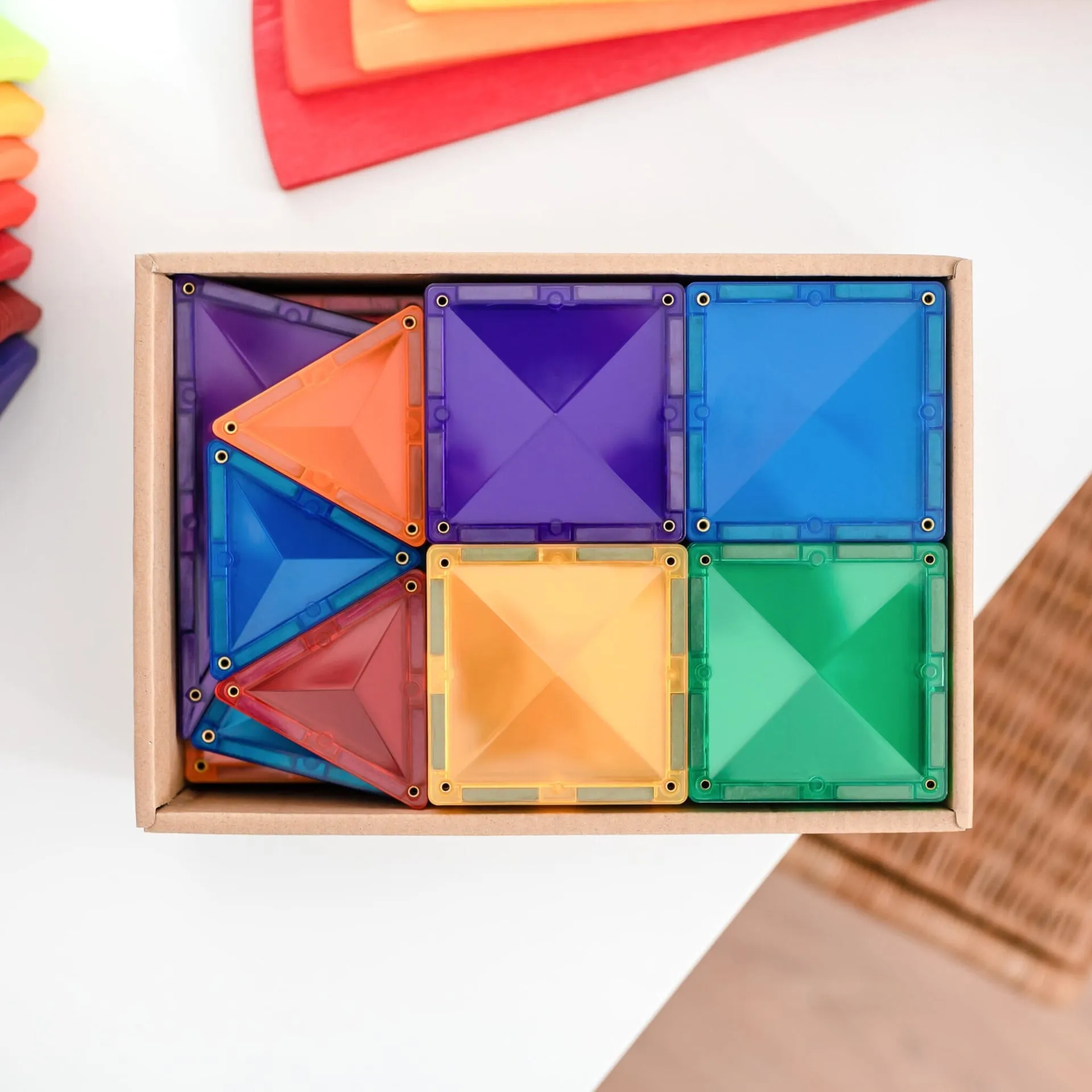 Connetix Magnetic Tiles Rainbow 60 Piece Starter Pack