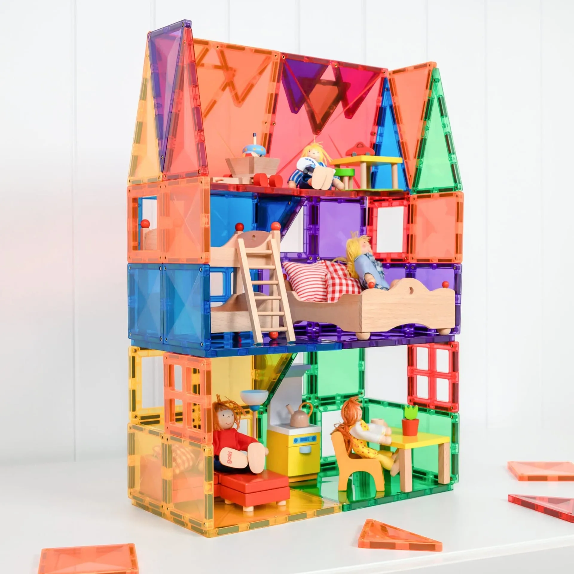 Connetix Magnetic Tiles Rainbow 60 Piece Starter Pack