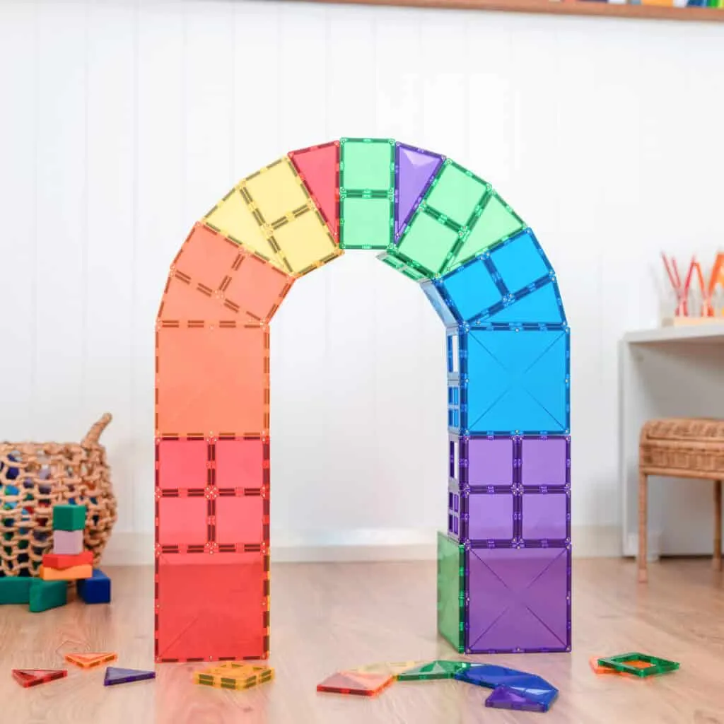 Connetix Magnetic Tiles Rainbow 60 Piece Starter Pack
