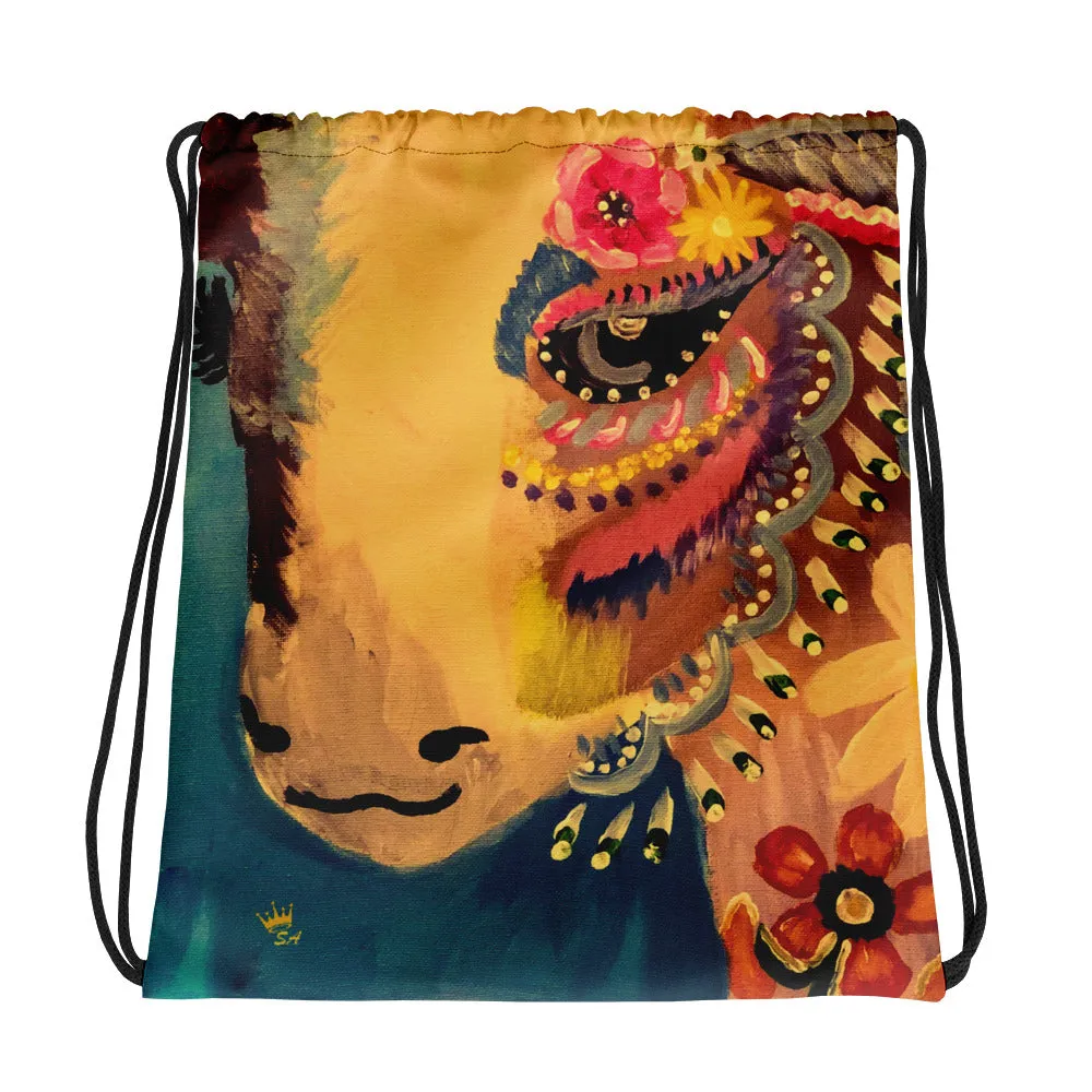 Cow Art Drawstring bag