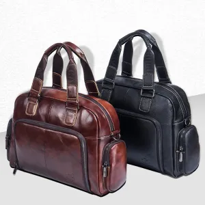 Cow Leather Business Handbag For 14-inch Laptop