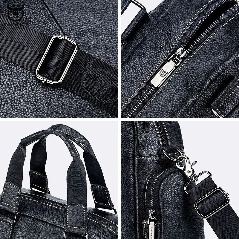 Cow Leather Business Handbag For 14-inch Laptop