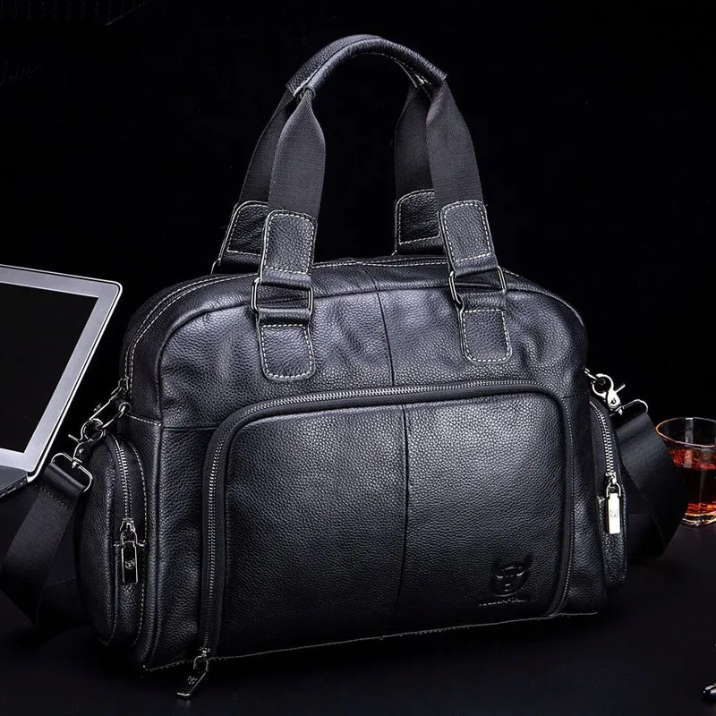 Cow Leather Business Handbag For 14-inch Laptop