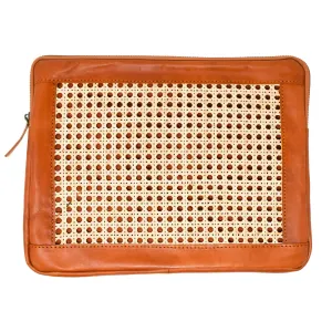 Crew Cane and Leather Laptop Case by POPPY   SAGE