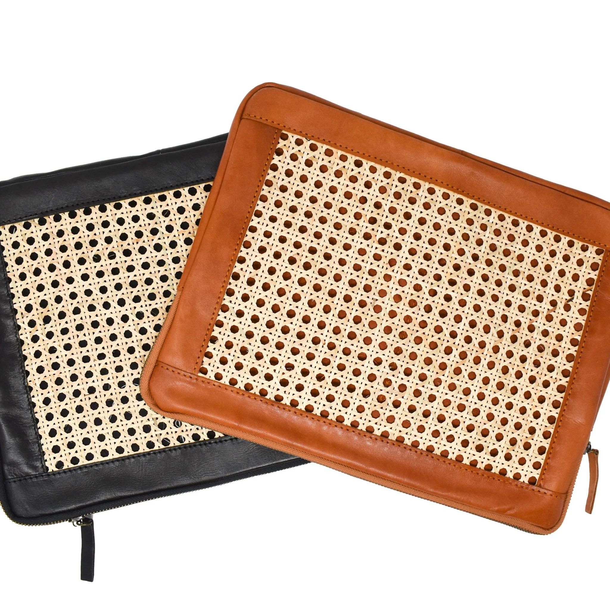Crew Cane and Leather Laptop Case by POPPY   SAGE