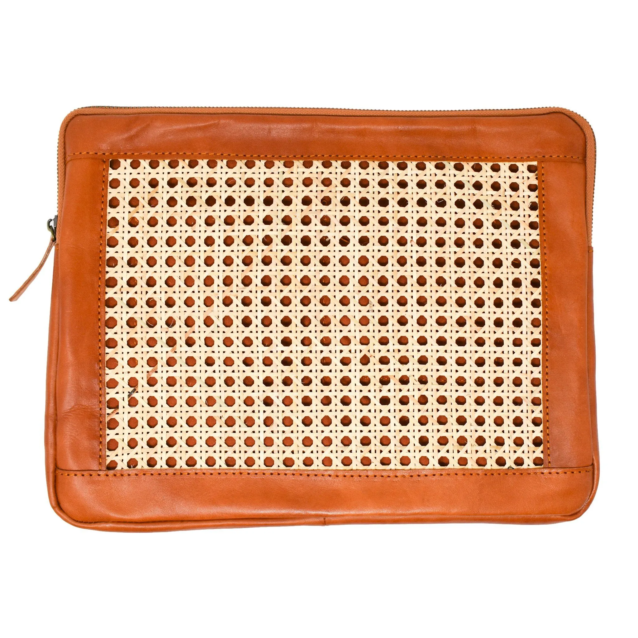 Crew Cane and Leather Laptop Case by POPPY   SAGE