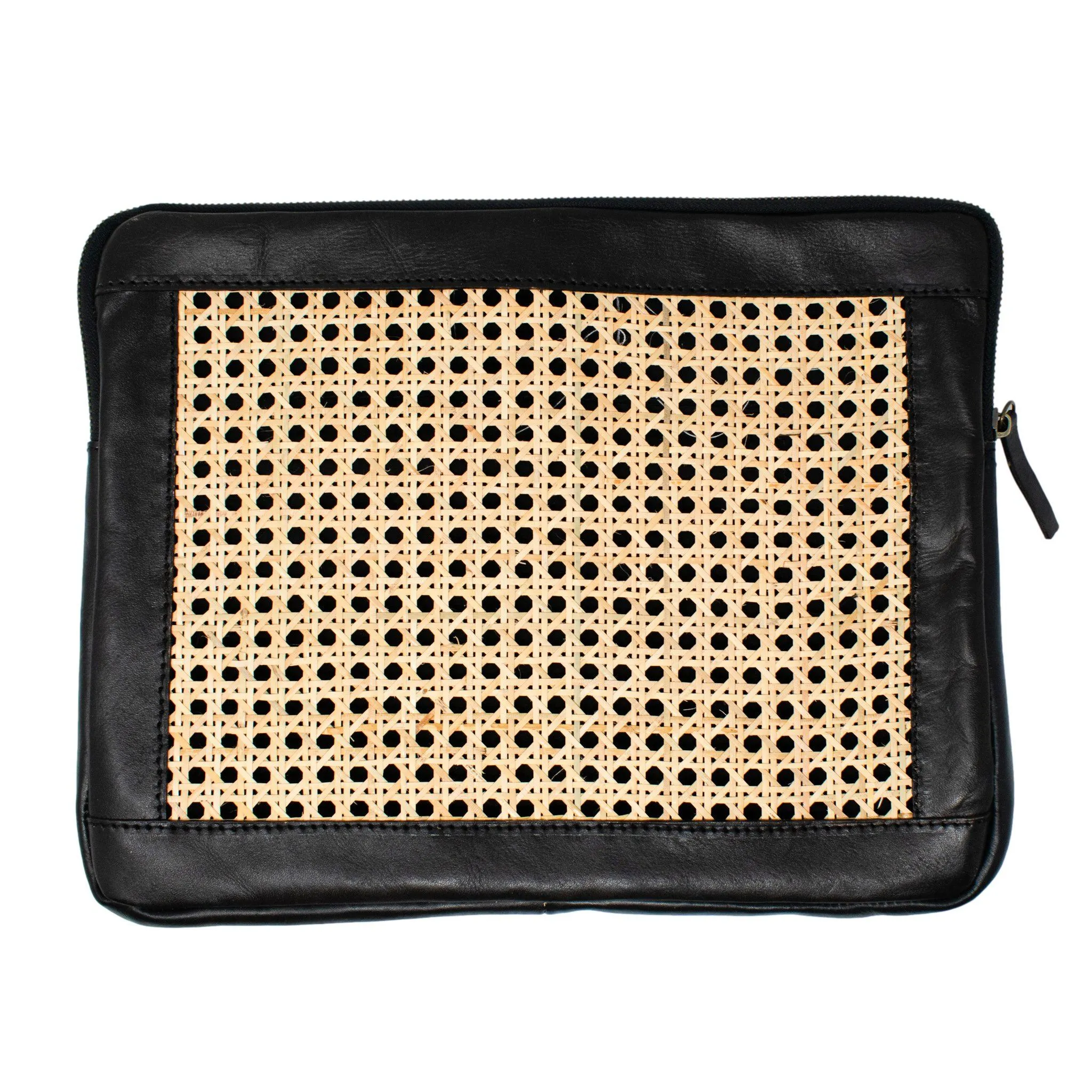 Crew Cane and Leather Laptop Case by POPPY   SAGE