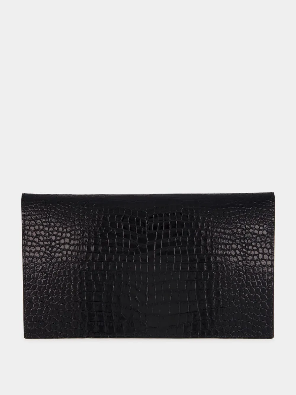 Crocodile-Embossed Leather Uptown Pouch